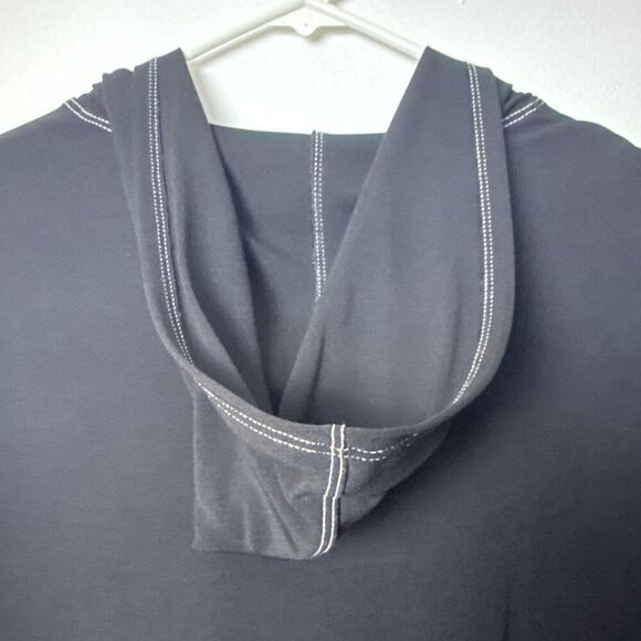 Max Studio Womens Black Zip-Up Hoodie Sweater M Rayon/Polyester Blend - Picture 4 of 4